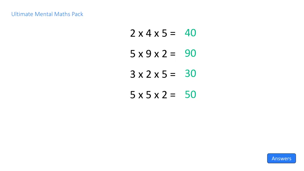 ultimate mental maths pack 10