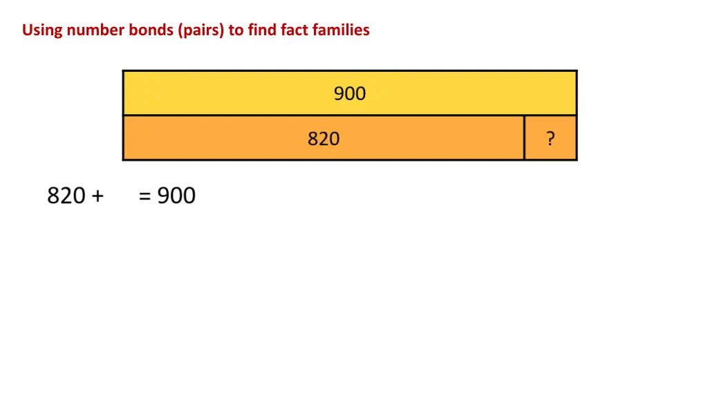 using number bonds pairs to find fact families