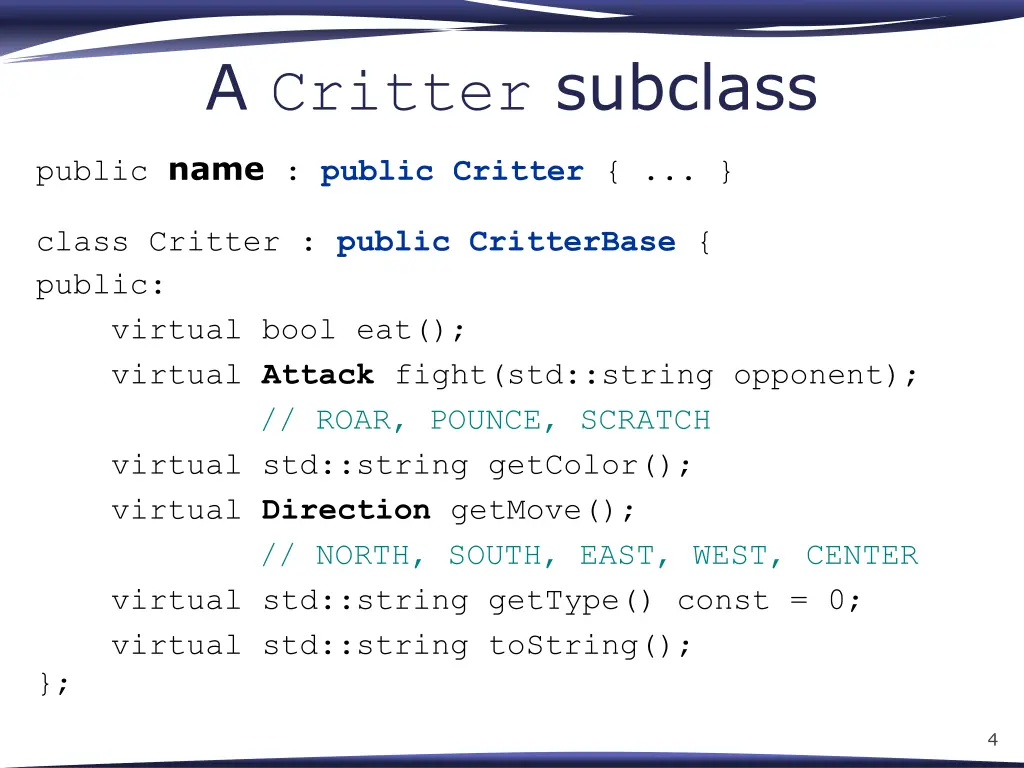 a critter subclass