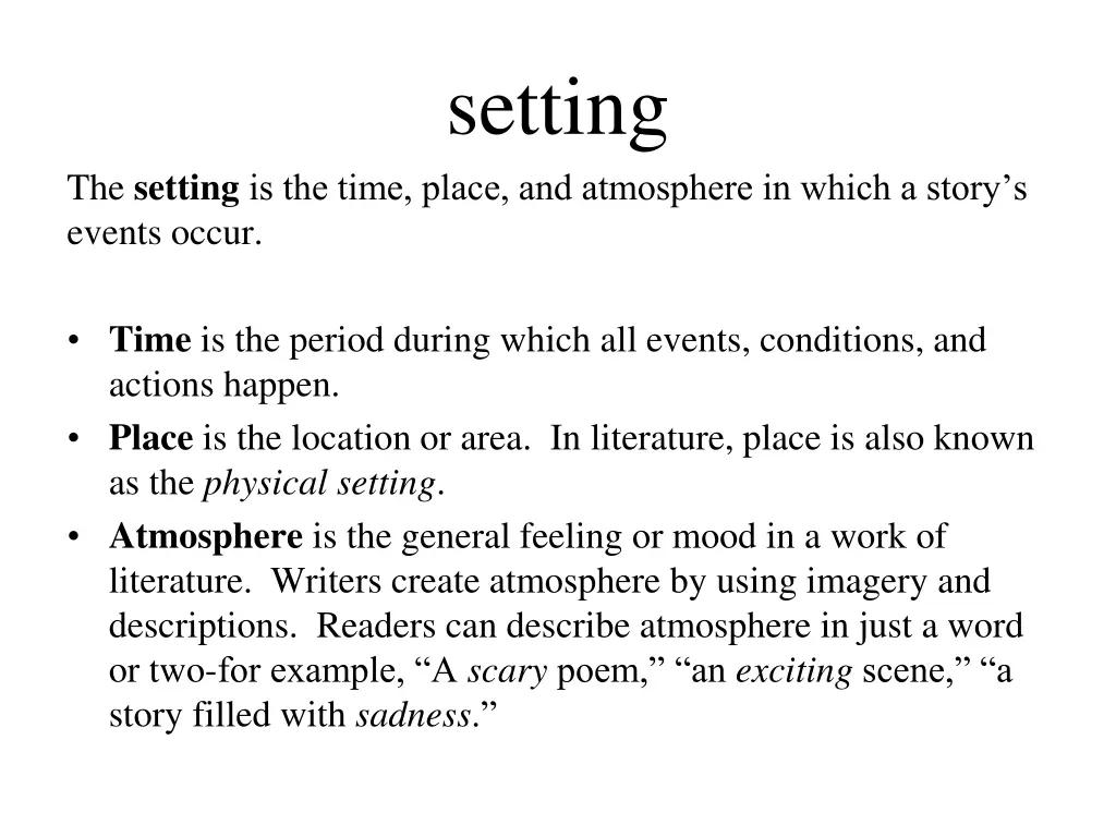 setting