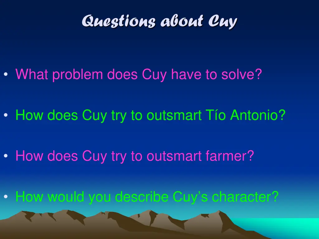 questions about cuy