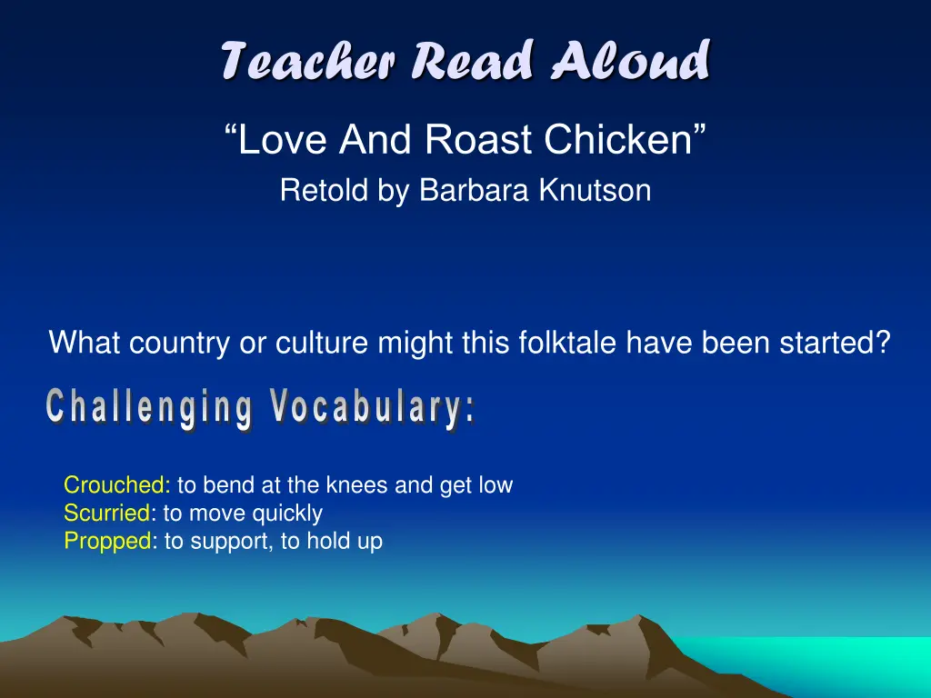 teacher read aloud