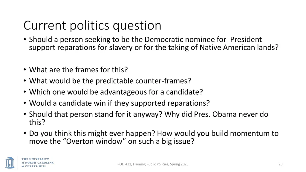 current politics question should a person seeking