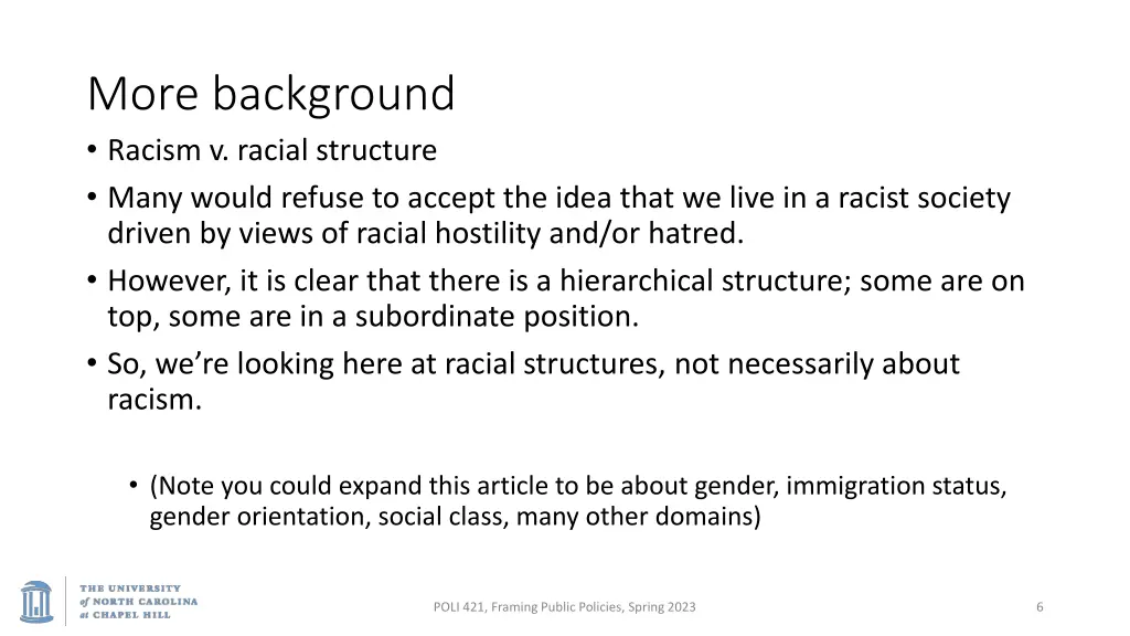 more background racism v racial structure many
