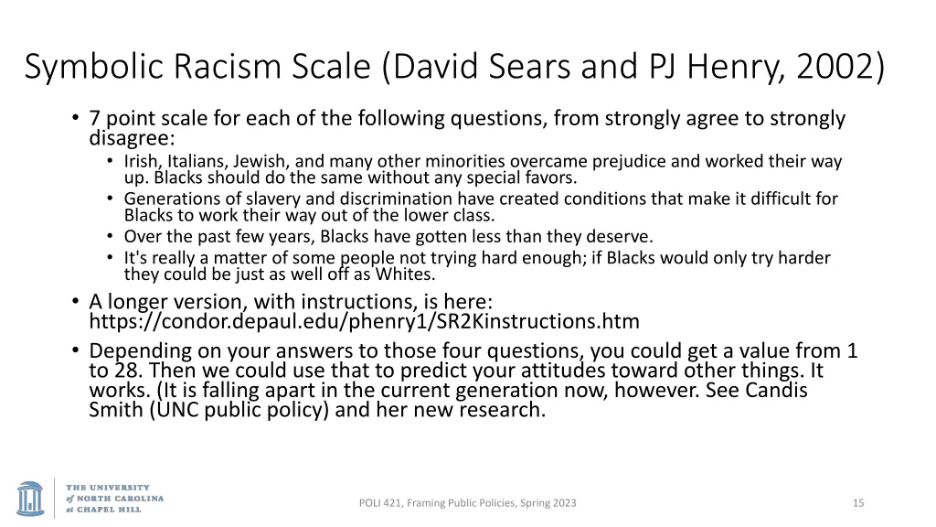 symbolic racism scale david sears and pj henry
