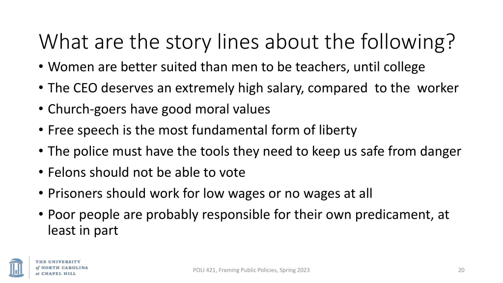 what are the story lines about the following