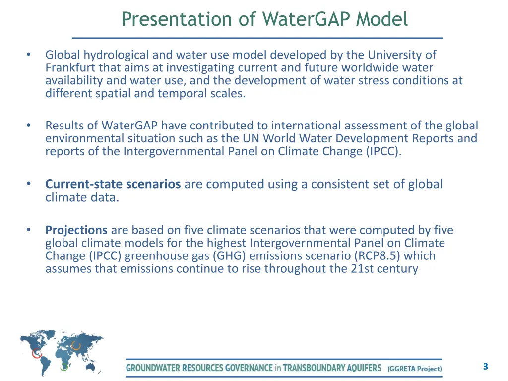 presentation of watergap model