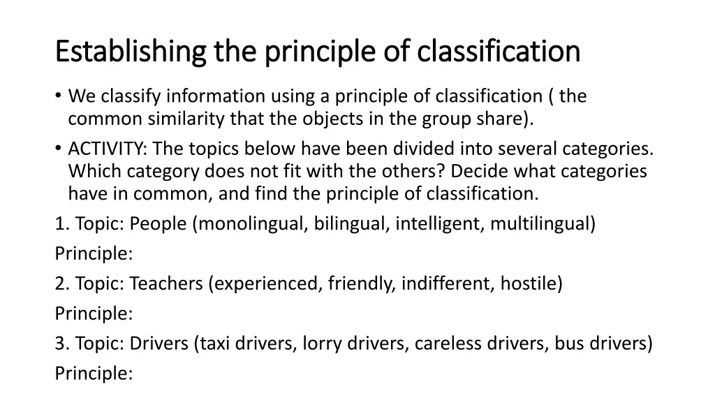 establishing establishing the