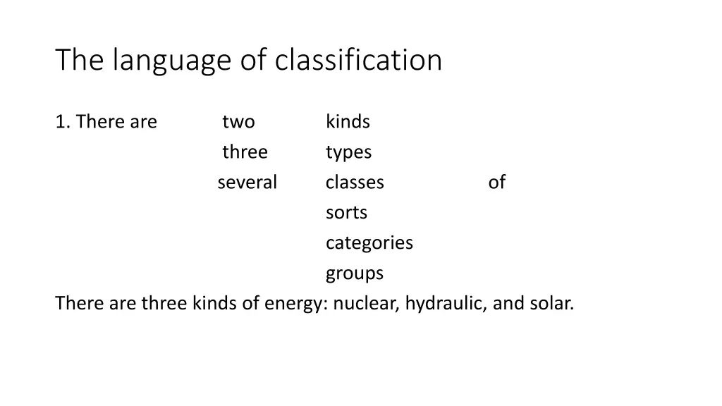 the language of classification