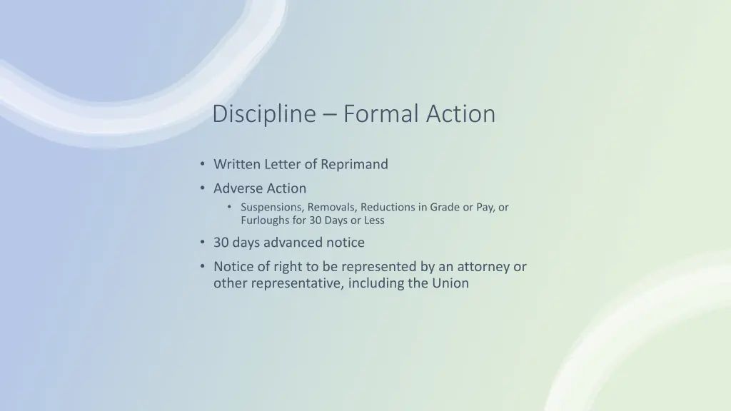 discipline formal action