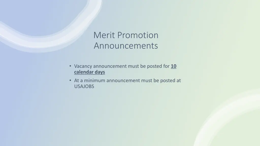 merit promotion announcements