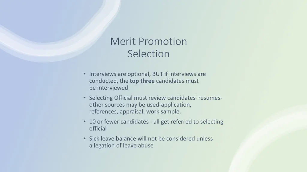 merit promotion selection