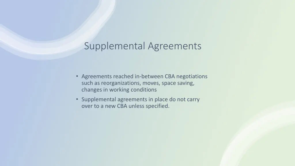 supplemental agreements