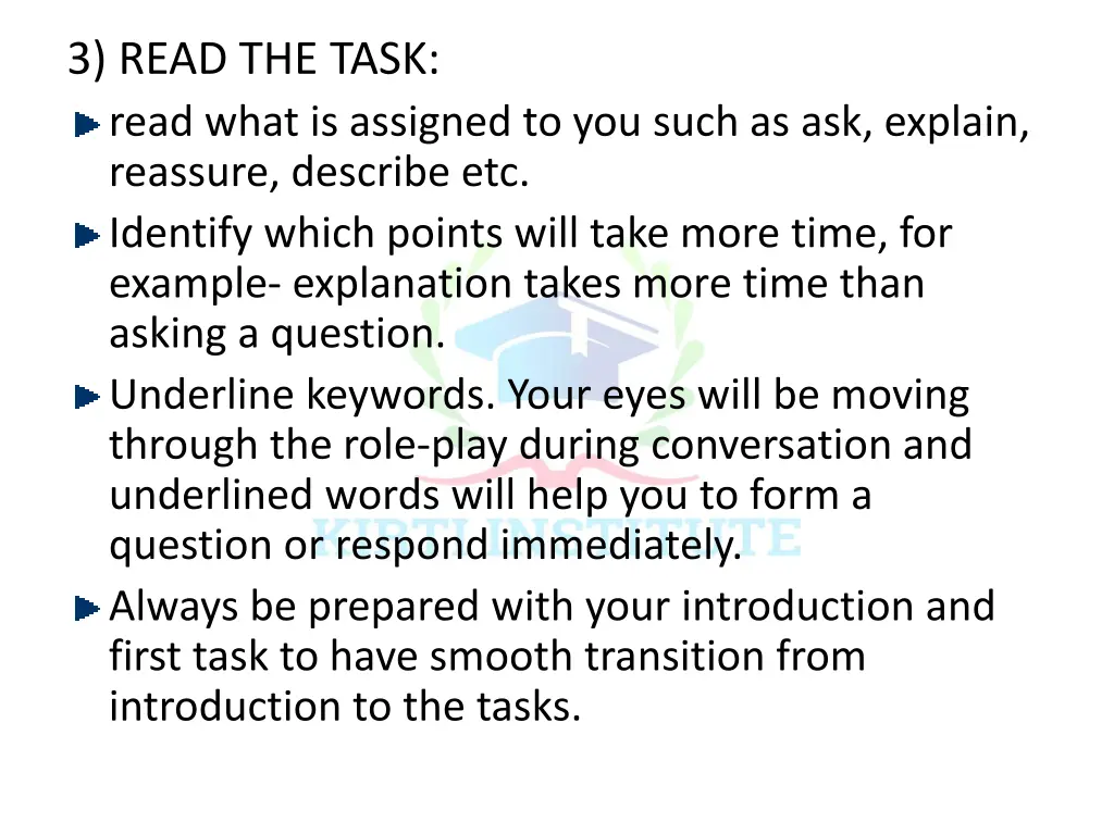 3 read the task read what is assigned to you such