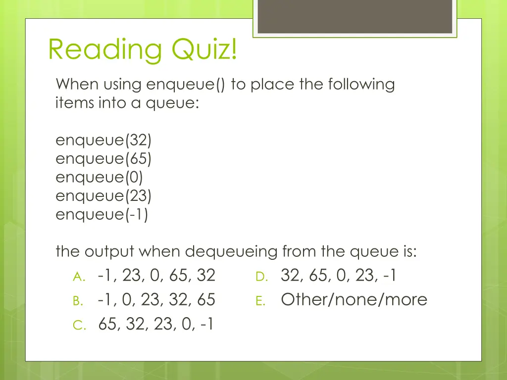 reading quiz 1