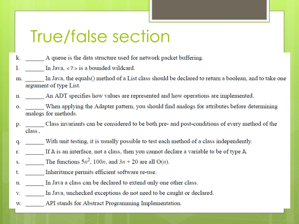 true false section 1
