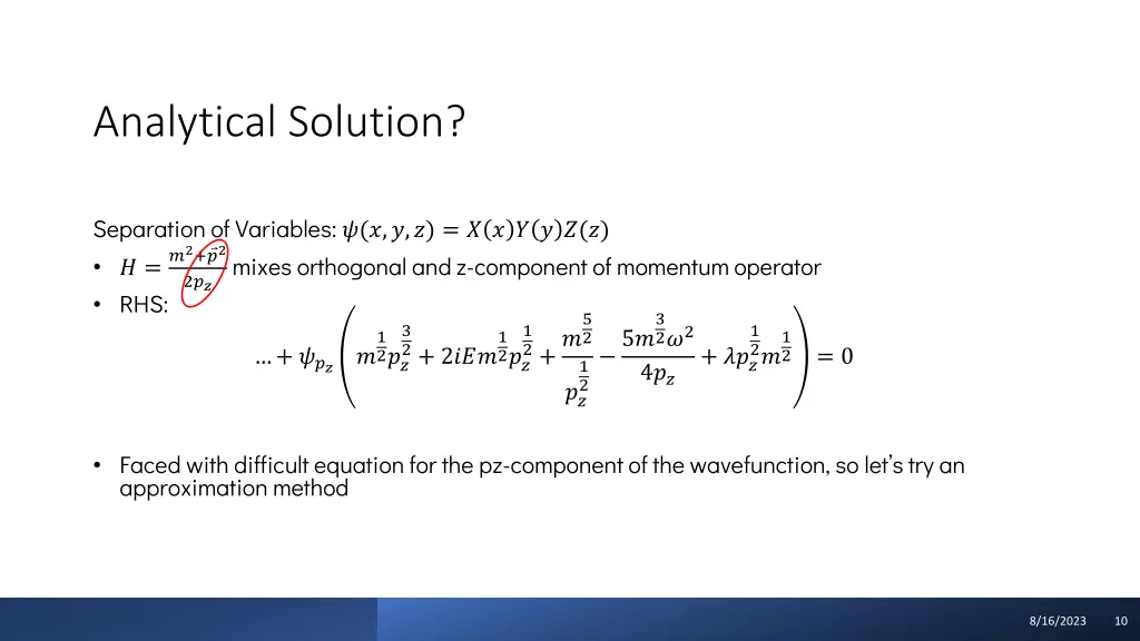 analytical solution