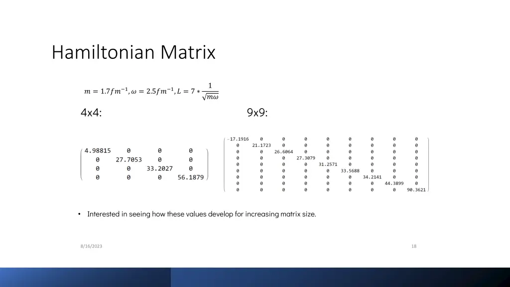 hamiltonian matrix 1