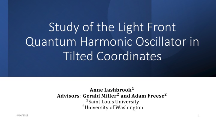 study of the light front quantum harmonic