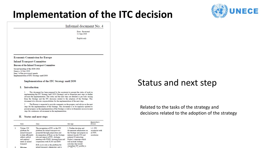 implementation of the itc decision