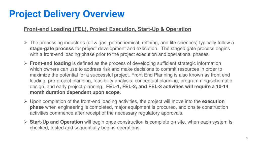 project delivery overview