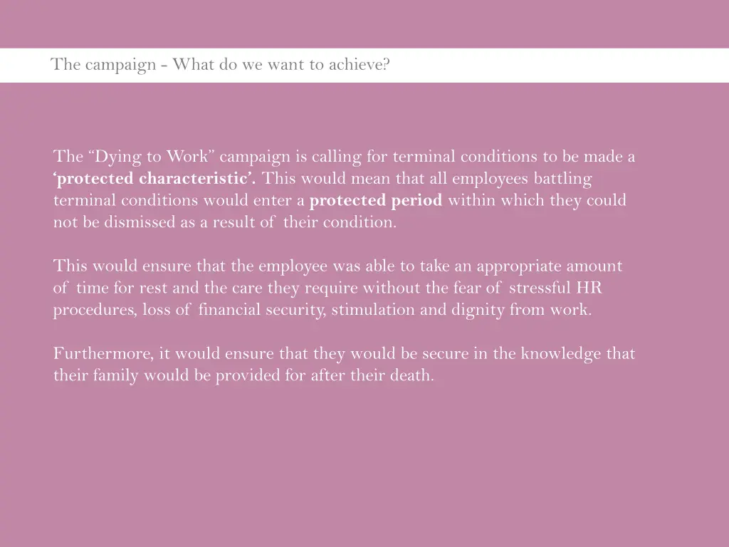 the campaign what do we want to achieve
