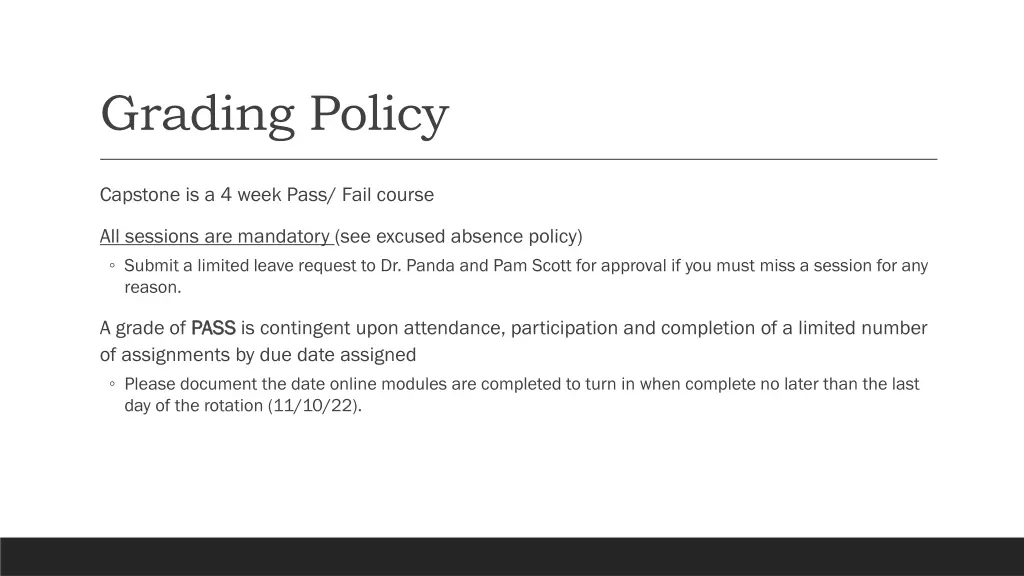 grading policy