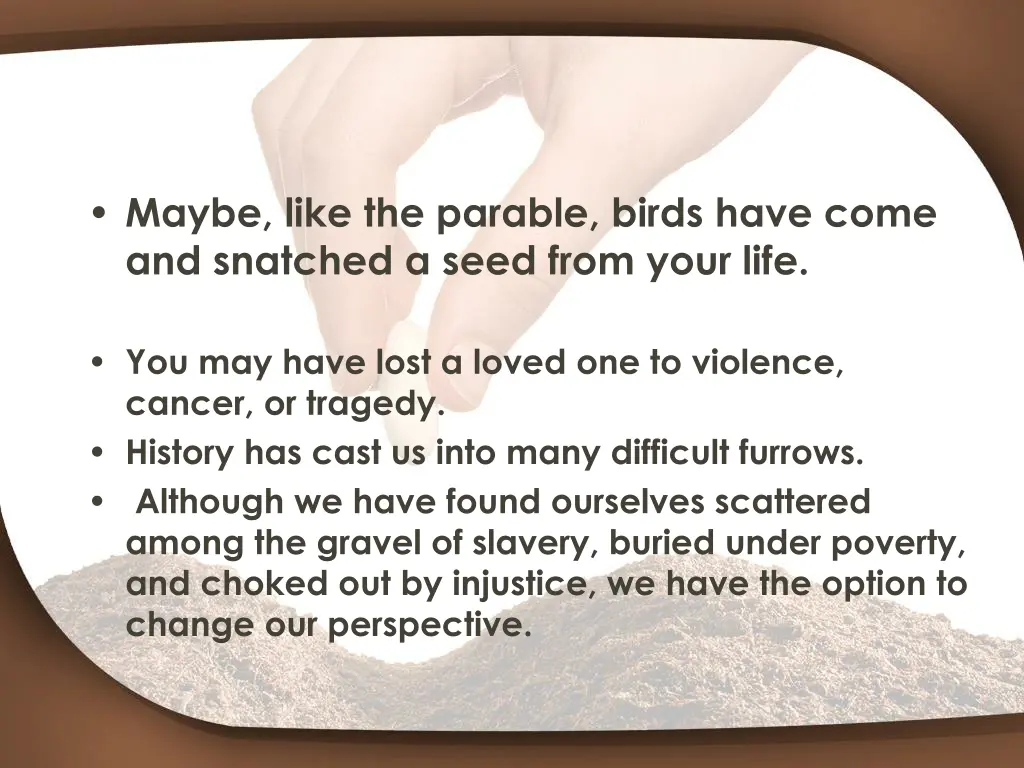 maybe like the parable birds have come