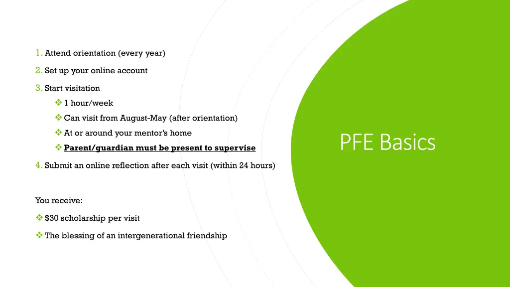 1 attend orientation every year