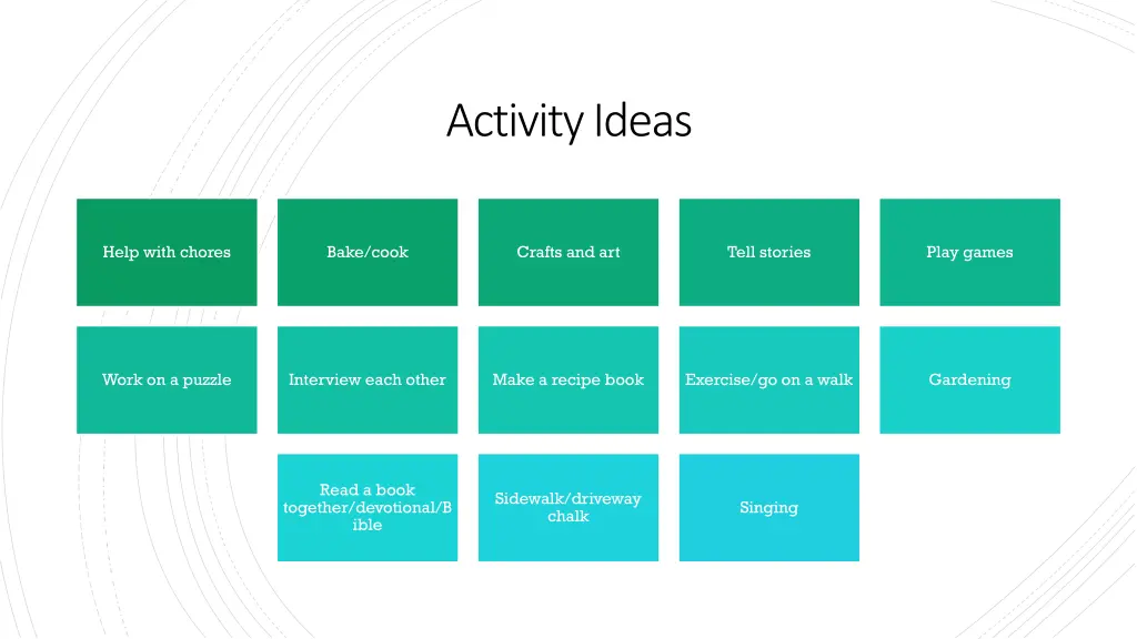 activity ideas