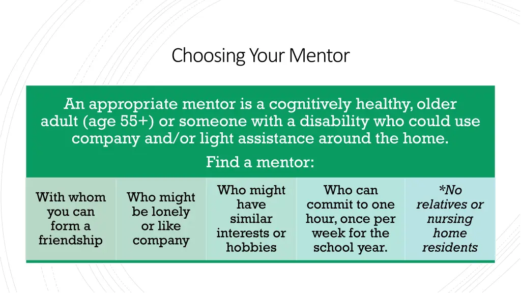 choosing your mentor