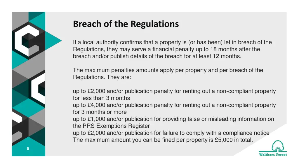 breach of the regulations