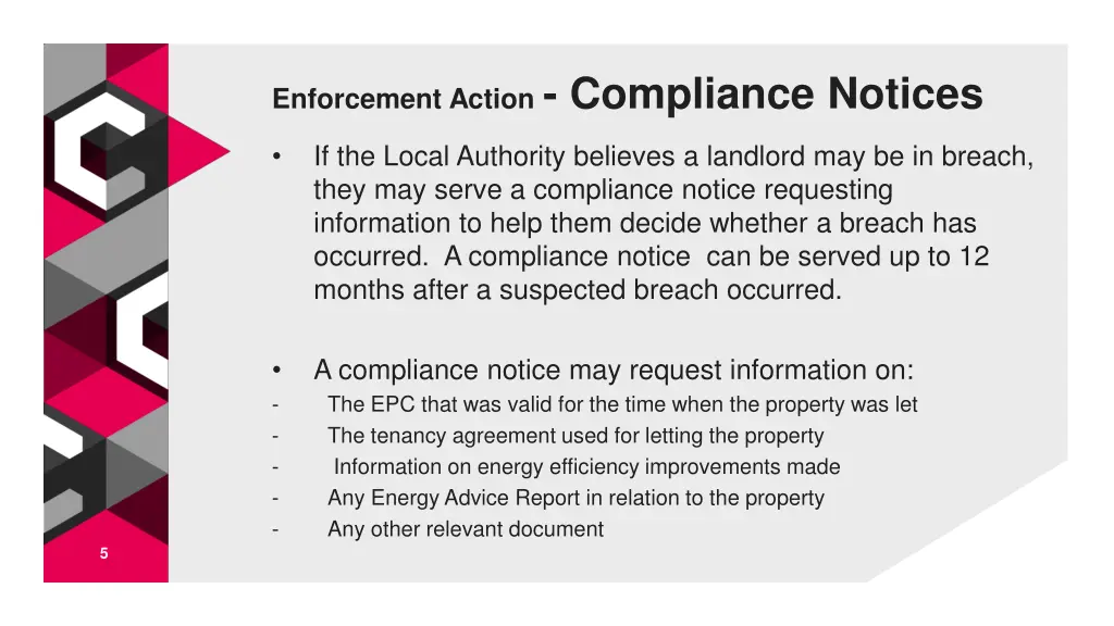 enforcement action compliance notices