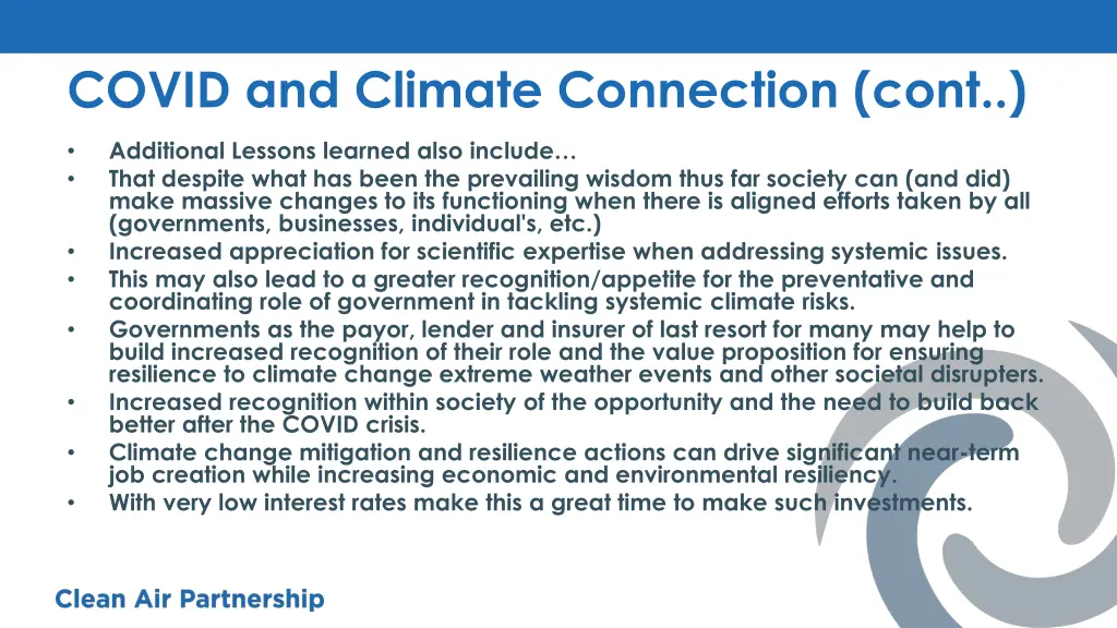 covid and climate connection cont