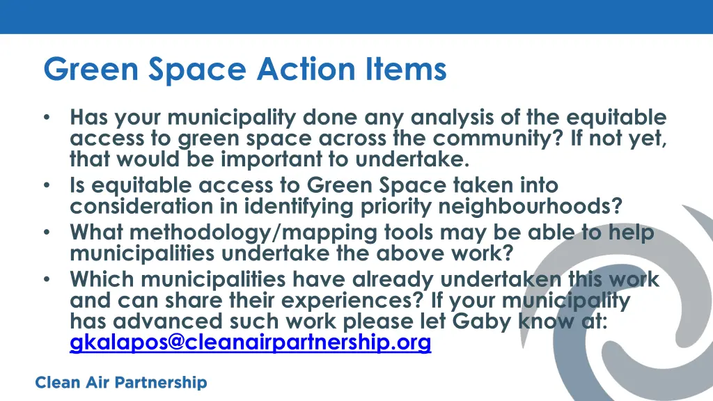 green space action items