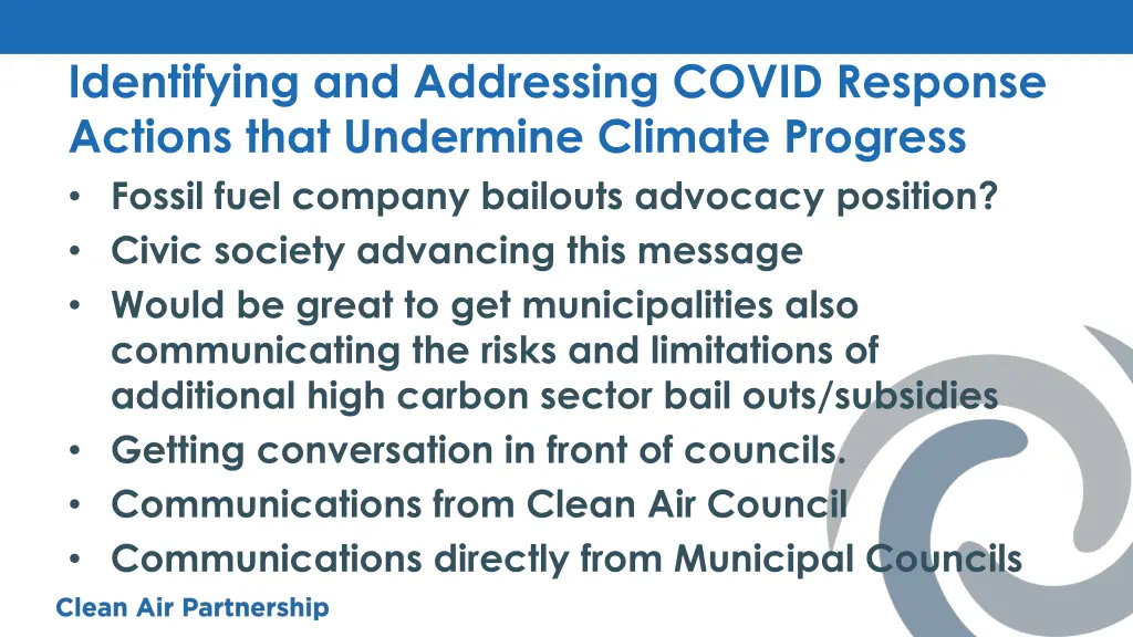 identifying and addressing covid response actions