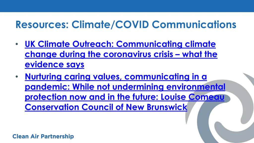 resources climate covid communications