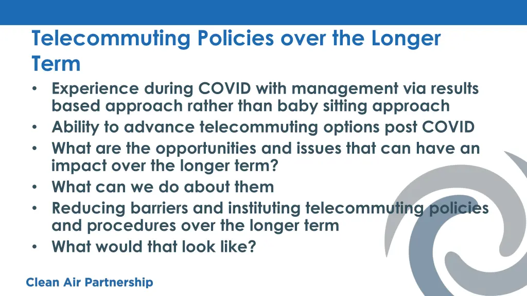telecommuting policies over the longer term