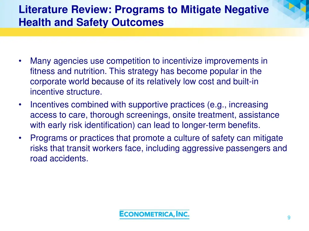 literature review programs to mitigate negative