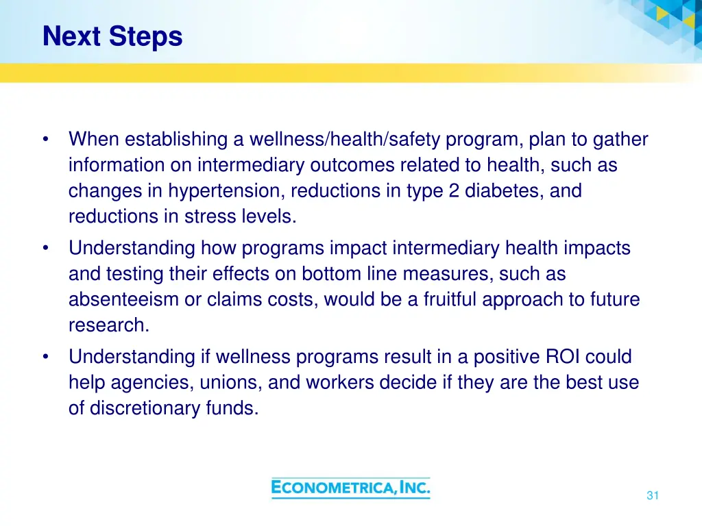 next steps