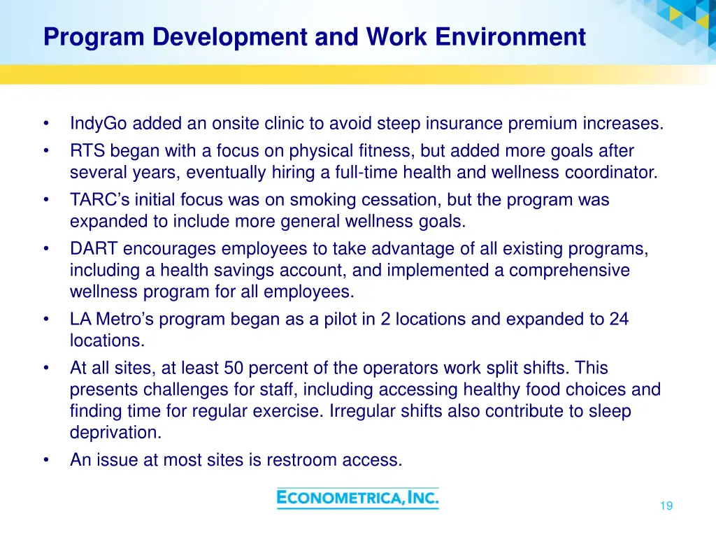 program development and work environment