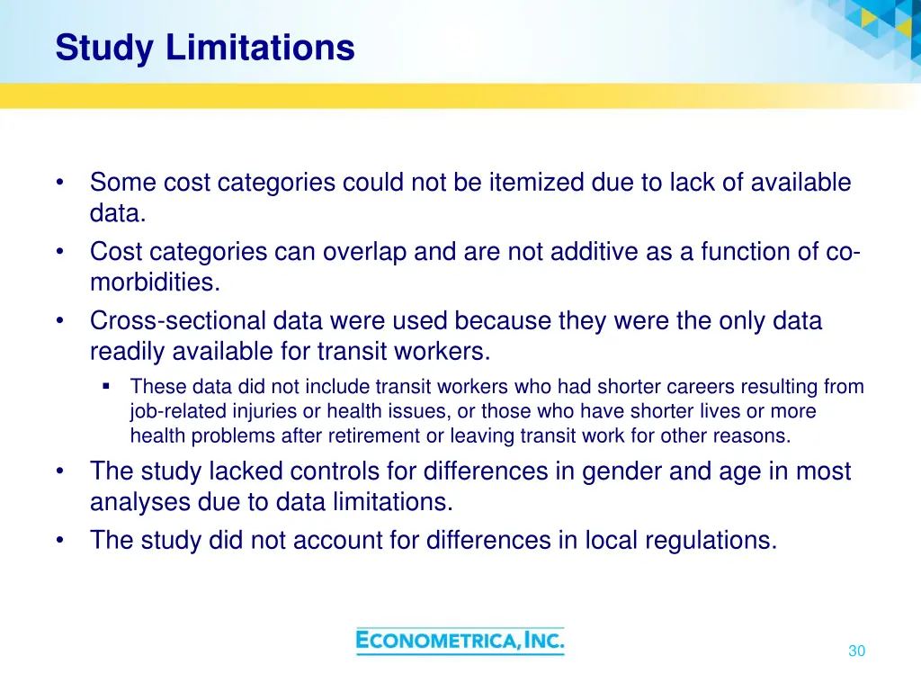 study limitations