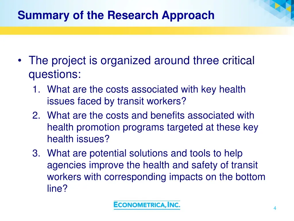 summary of the research approach