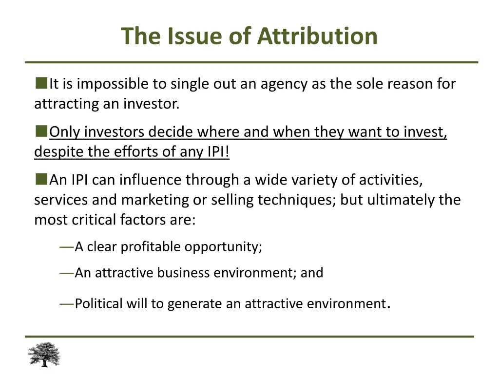 the issue of attribution