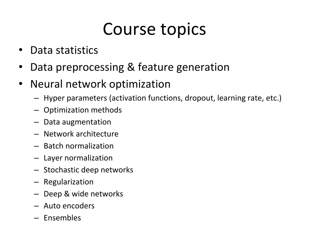 course topics