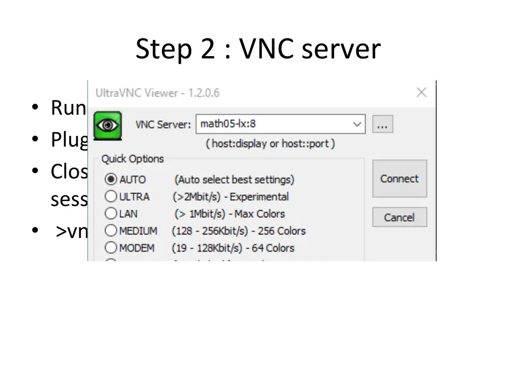 step 2 vnc server 1
