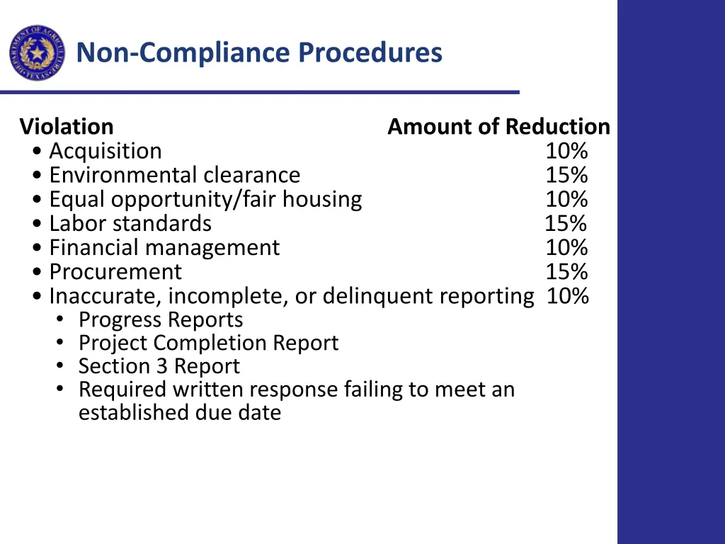 non compliance procedures 1