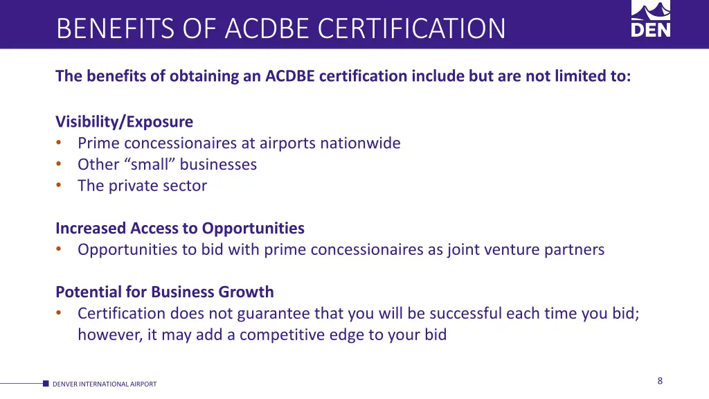 benefits of acdbe certification