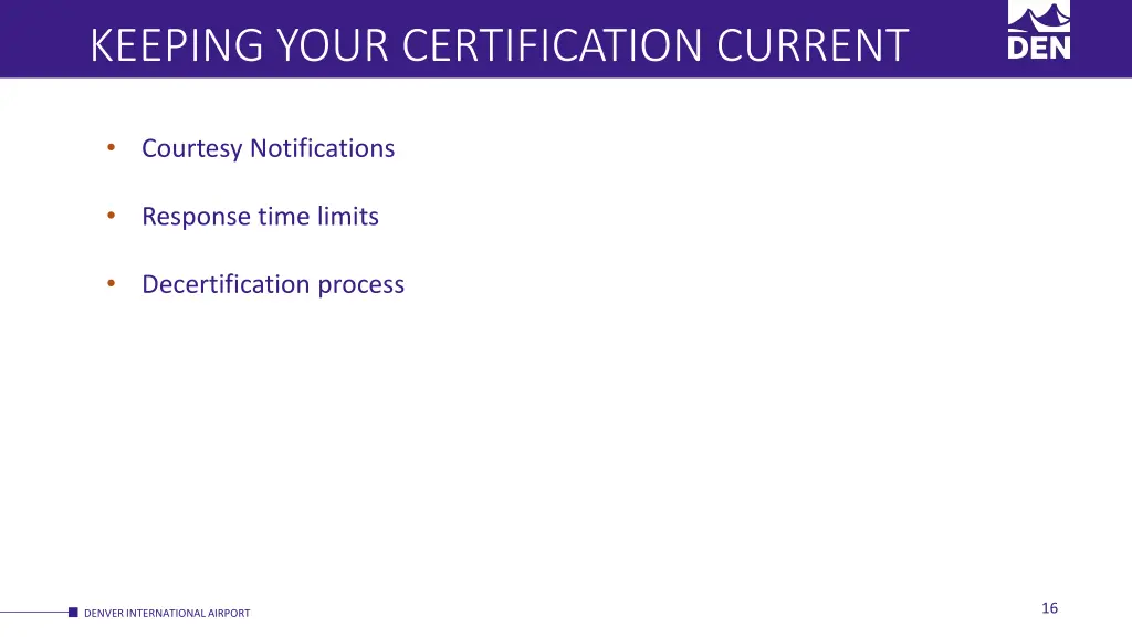 keeping your certification current