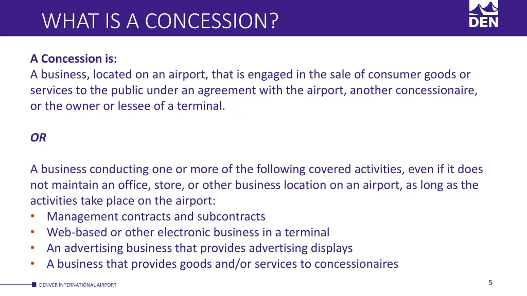what is a concession